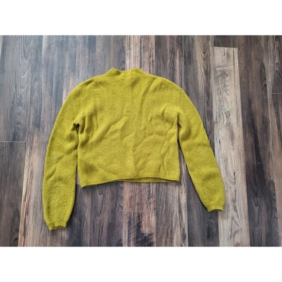 Banana Republic Mustard Wool Blend Mock Neck Crop Sweater Sz S - Picture 3 of 5